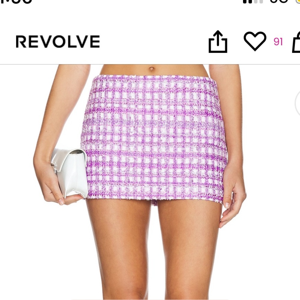MAJORELLE Pink Plaid Mini Skirt